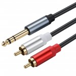 [100057] Y Splitter, 6,35mm към Dual RCA Audio Кабел