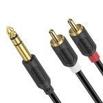 [100057] Y Splitter, 6,35mm към Dual RCA Audio Кабел