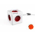 [1304-DEEUPC] DesignNest PowerCube Extended(1304/1307), удължител с разклонител, 3м, червен (8718444083184)
