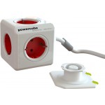 [1304-DEEUPC] DesignNest PowerCube Extended(1304/1307), удължител с разклонител, 3м, червен (8718444083184)