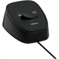 Jabra Link 180 ръчен превключвател между настолен телефон и softphone за кабелни QD слушалки, USB, черен