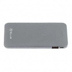 Tellur QC 3.0 Slim Metallic – 3 в 1 външна батерия, 5000 mAh, сребриста