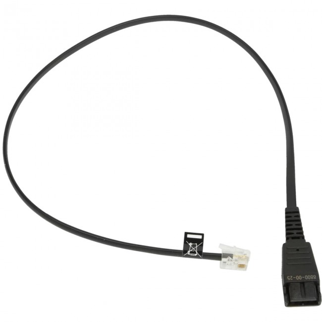 Jabra 8800-00-25 QD към RJ9 кабел (Siemens), 0,5 м, плосък Jabra 8800-00-25 QD към RJ9 кабел (Siemens), 0,5 м, плосък