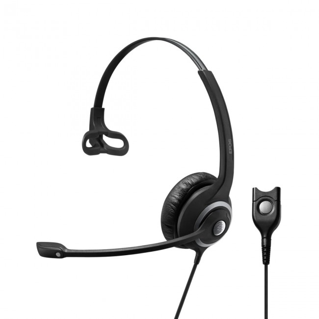 EPOS I Sennheiser SC 230 моно слушалка с Easy Disconnect, шумопотискащ микрофон, черна/сребриста EPOS I Sennheiser SC 230 моно слушалка с Easy Disconnect, шумопотискащ микрофон, черна/сребриста