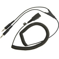 Jabra 8734-599 QD към PC кабел – QD към 2×3,5 mm, спираловиден