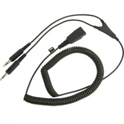 Jabra 8734-599 QD към PC кабел – QD към 2×3,5 mm, спираловиден