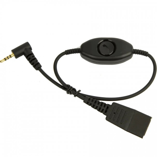 Jabra 8800-00-79 QD към 2,5 mm жак кабел с PTT, 0,5 м, черен