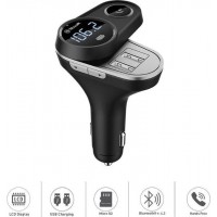 Tellur B5 Bluetooth FM трансмитер за автомобил с USB-A, MicroSD, MP3/WMA плеър, FM радио, 2 USB-A зарядни и микрофон