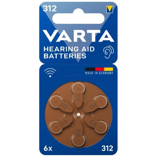 БАТЕРИИ ЗА СЛУХОВ АПАРАТ VARTA 312-BLI-6